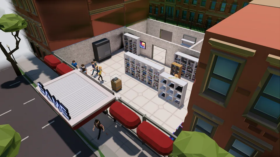 Cutaway view of the store from above